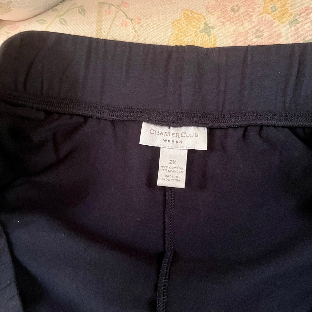 Charter Club Woman Sport Navy Blue Cotton Pants NEW Size 2X - Picture 7 of 8